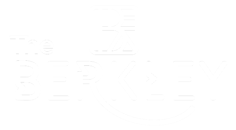 The Berkley logo in white